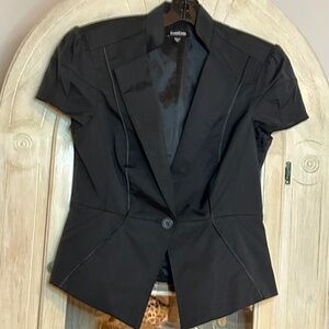 Bebe Seamed Black Fitted Jacket, Size 10, Brand New Without Tags